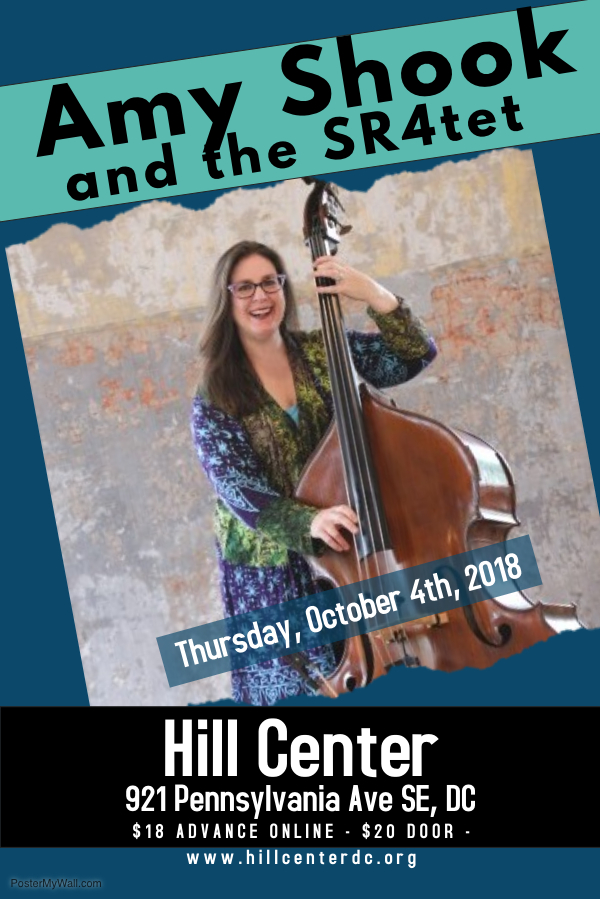 Read more about the article For Immediate Release: Amy Shook and the SR4tet to perform at the Hill Center, October 4th